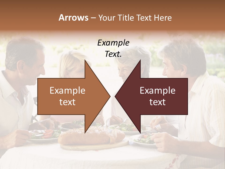 Friends Eating An Al Fresco Lunch PowerPoint Template