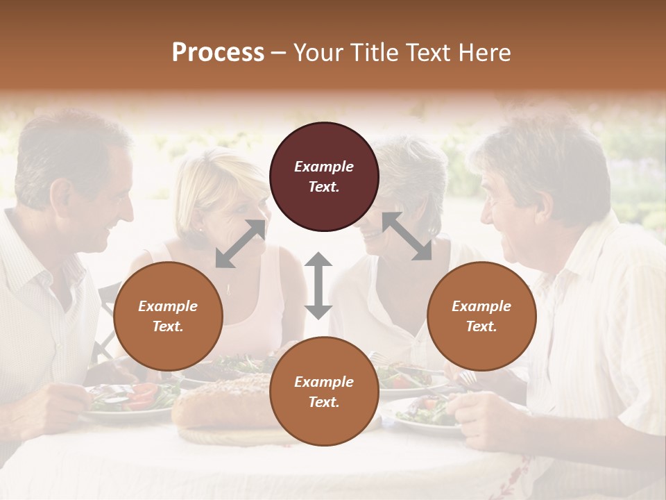 Friends Eating An Al Fresco Lunch PowerPoint Template