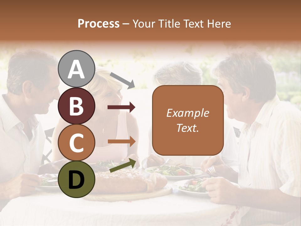 Friends Eating An Al Fresco Lunch PowerPoint Template