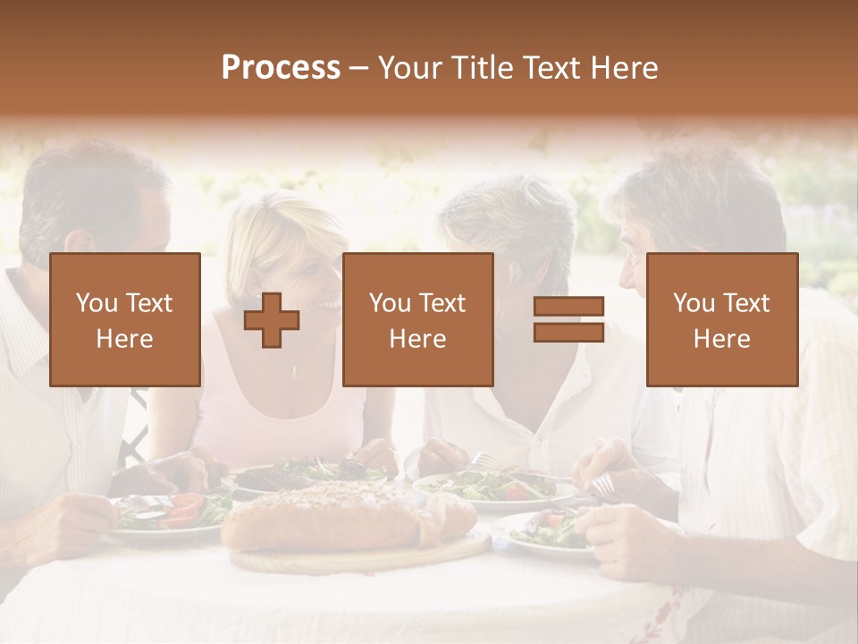 Friends Eating An Al Fresco Lunch PowerPoint Template