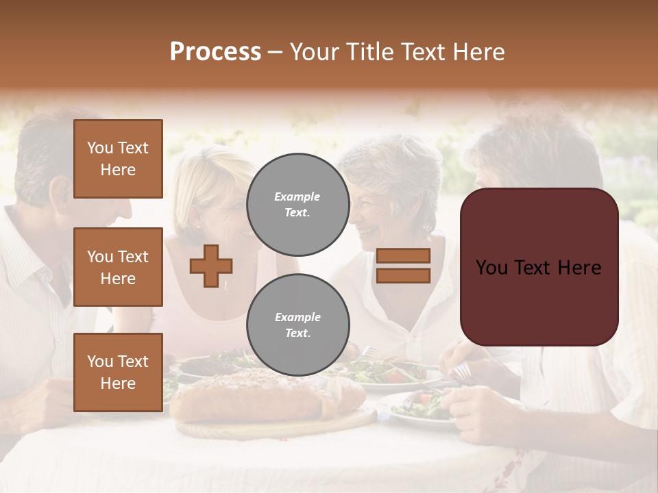 Friends Eating An Al Fresco Lunch PowerPoint Template