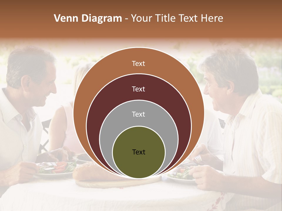 Friends Eating An Al Fresco Lunch PowerPoint Template