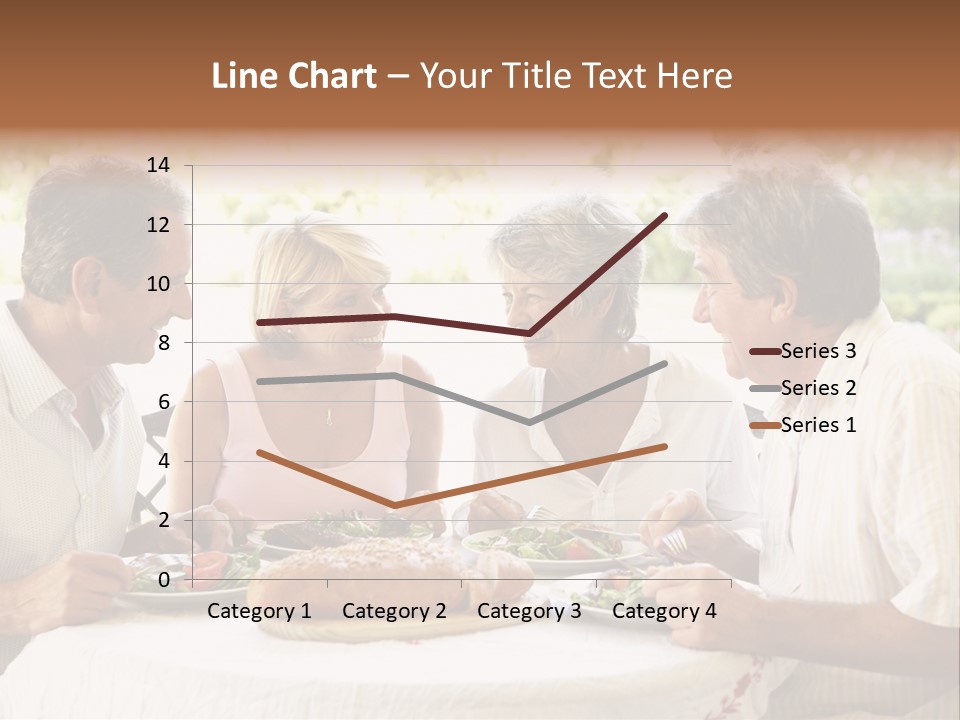 Friends Eating An Al Fresco Lunch PowerPoint Template