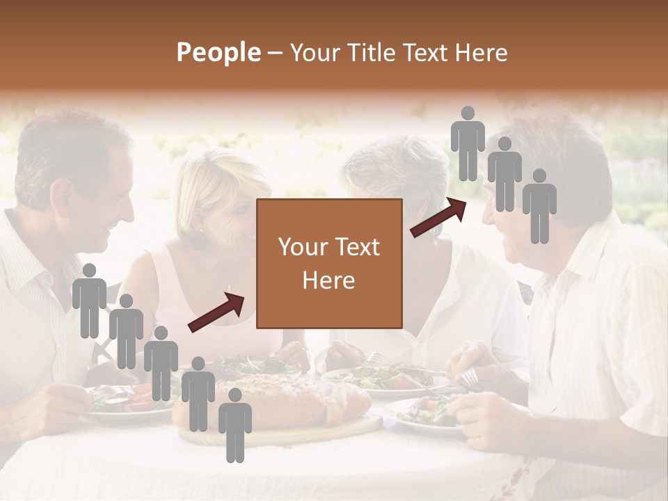 Friends Eating An Al Fresco Lunch PowerPoint Template