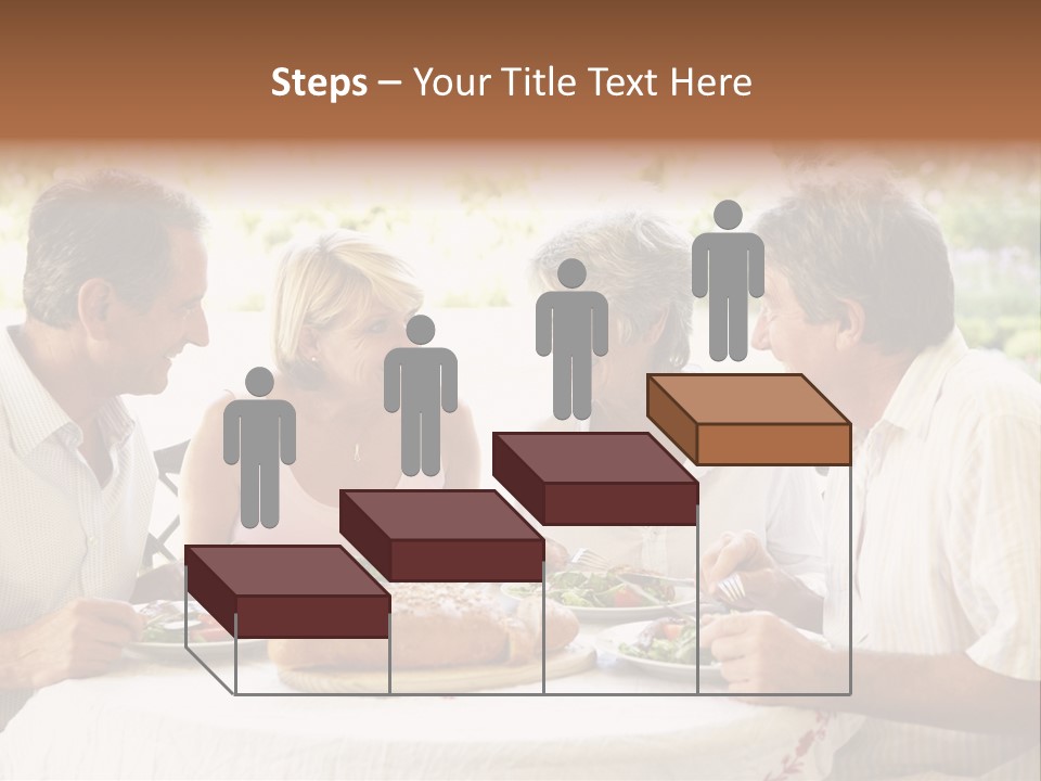 Friends Eating An Al Fresco Lunch PowerPoint Template