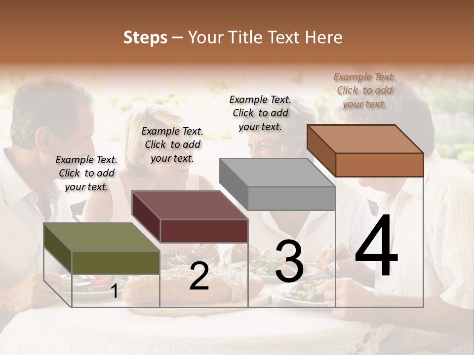 Friends Eating An Al Fresco Lunch PowerPoint Template