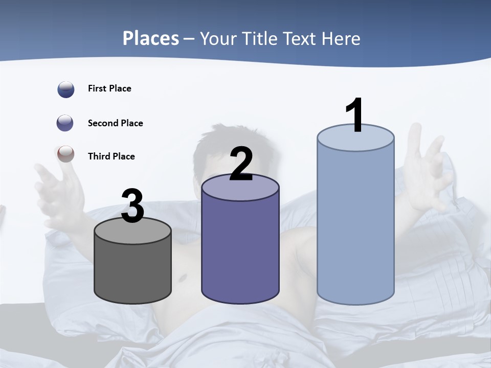 Handsome Man In A Bed On Isolated Background PowerPoint Template