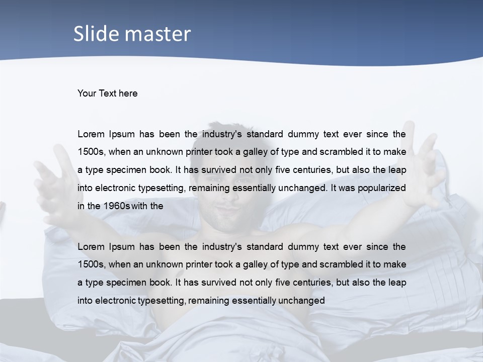 Handsome Man In A Bed On Isolated Background PowerPoint Template