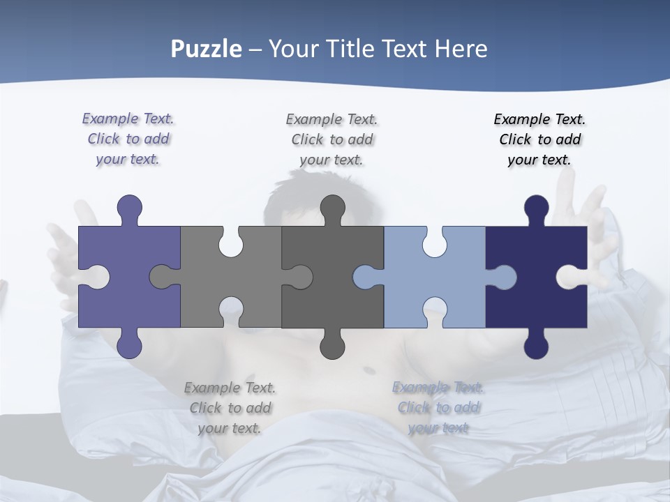 Handsome Man In A Bed On Isolated Background PowerPoint Template