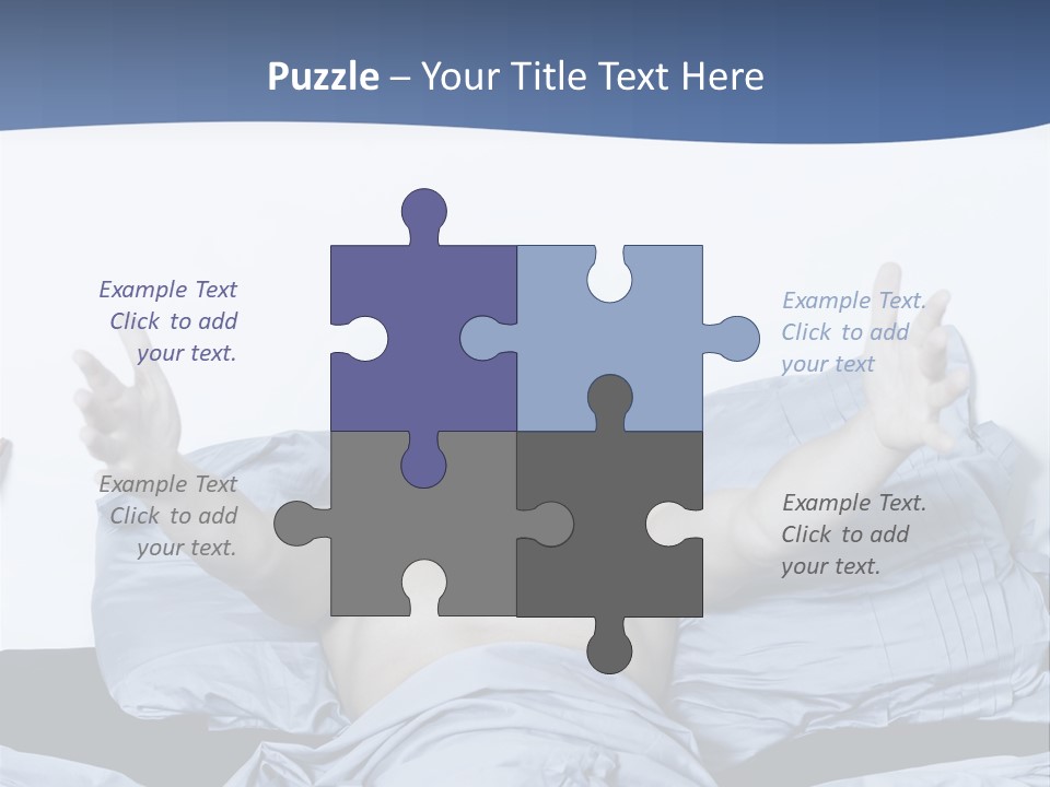 Handsome Man In A Bed On Isolated Background PowerPoint Template