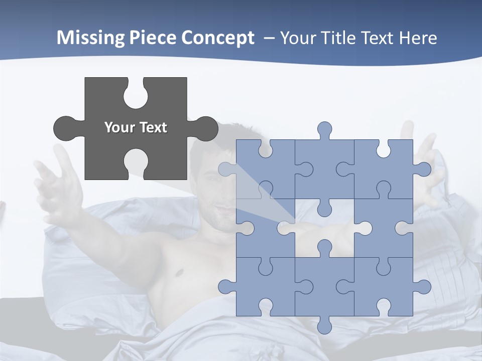 Handsome Man In A Bed On Isolated Background PowerPoint Template