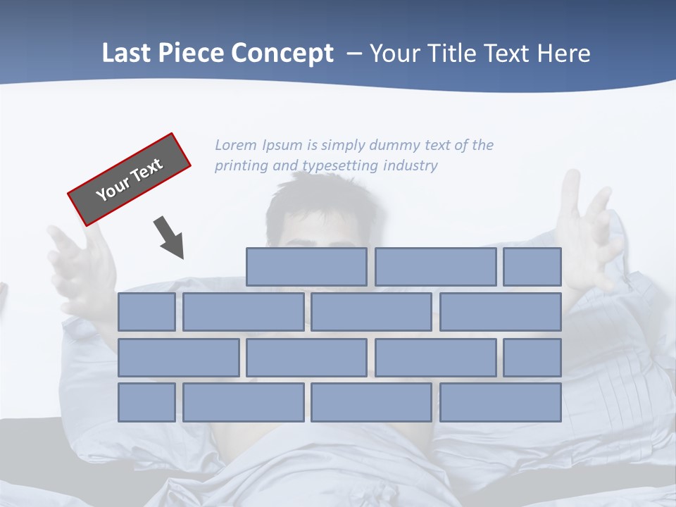 Handsome Man In A Bed On Isolated Background PowerPoint Template