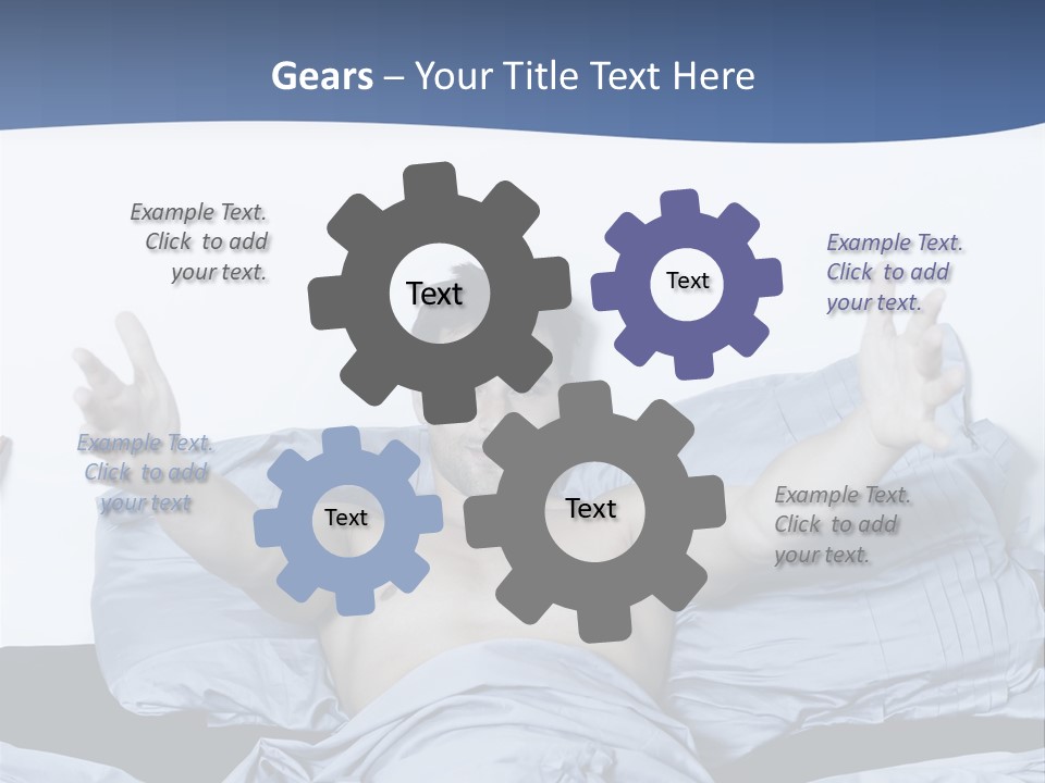 Handsome Man In A Bed On Isolated Background PowerPoint Template