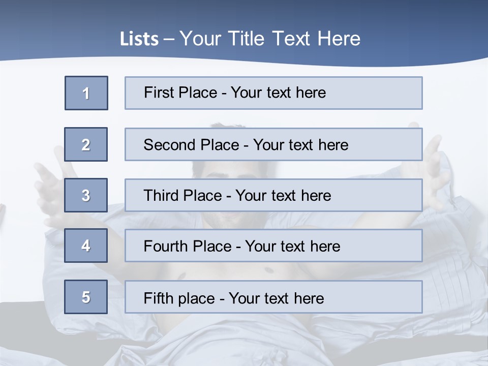 Handsome Man In A Bed On Isolated Background PowerPoint Template