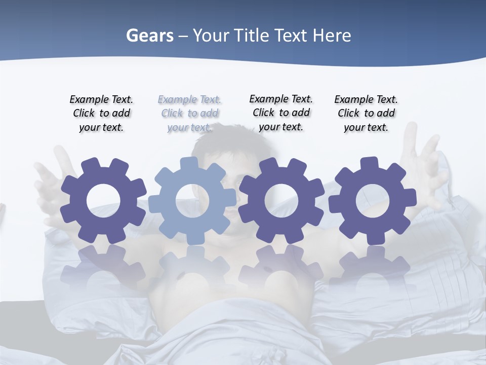 Handsome Man In A Bed On Isolated Background PowerPoint Template