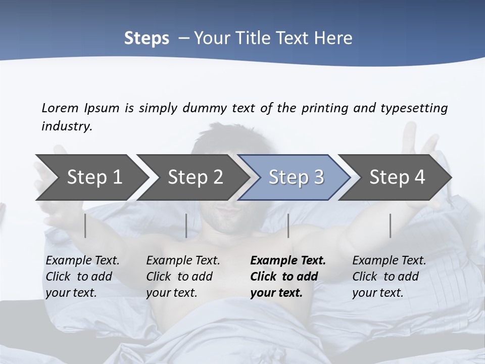 Handsome Man In A Bed On Isolated Background PowerPoint Template