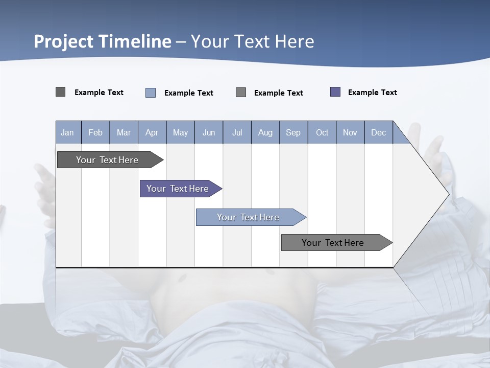 Handsome Man In A Bed On Isolated Background PowerPoint Template