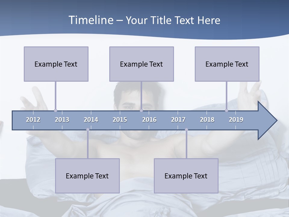 Handsome Man In A Bed On Isolated Background PowerPoint Template