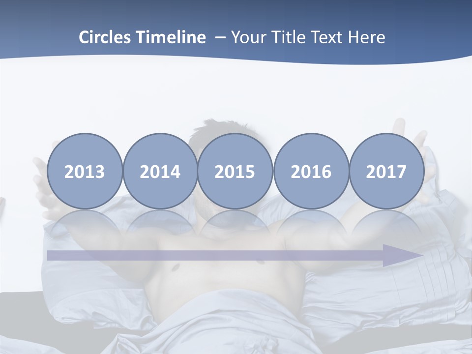 Handsome Man In A Bed On Isolated Background PowerPoint Template