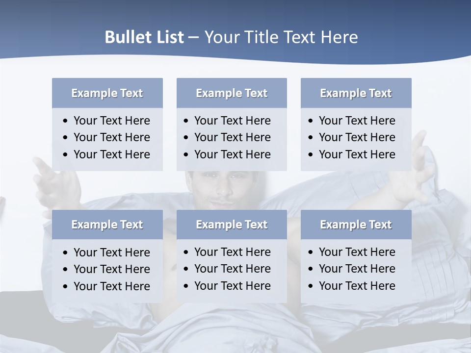 Handsome Man In A Bed On Isolated Background PowerPoint Template