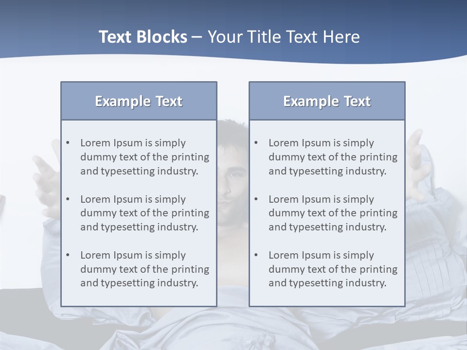 Handsome Man In A Bed On Isolated Background PowerPoint Template