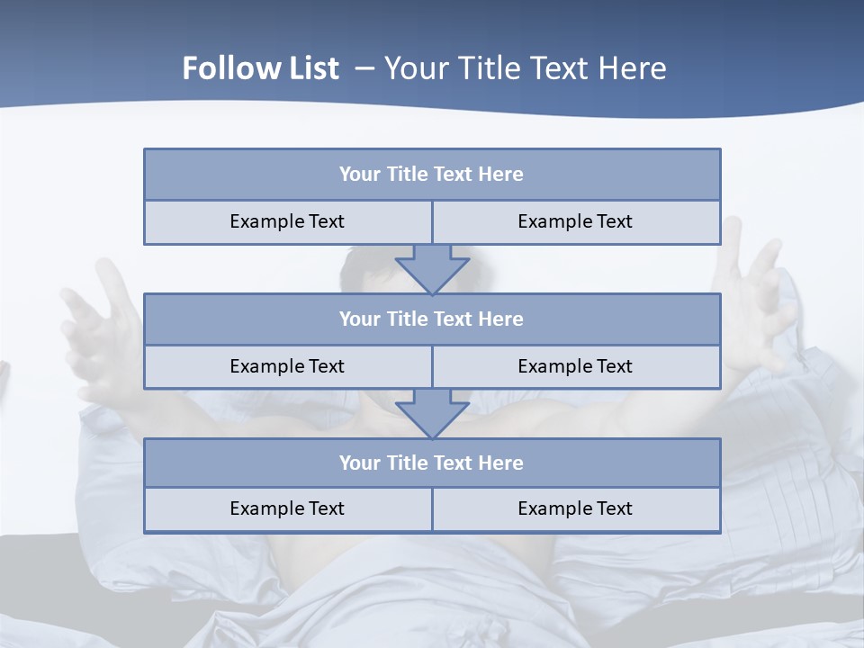 Handsome Man In A Bed On Isolated Background PowerPoint Template