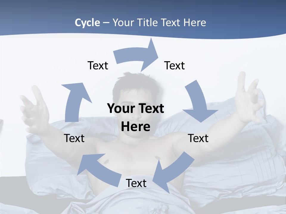 Handsome Man In A Bed On Isolated Background PowerPoint Template