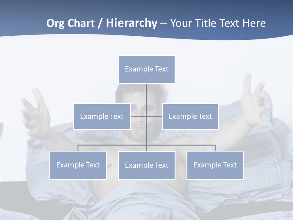 Handsome Man In A Bed On Isolated Background PowerPoint Template