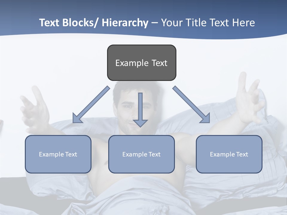 Handsome Man In A Bed On Isolated Background PowerPoint Template