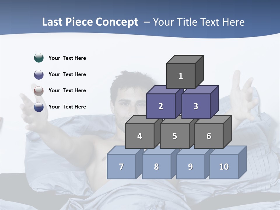 Handsome Man In A Bed On Isolated Background PowerPoint Template