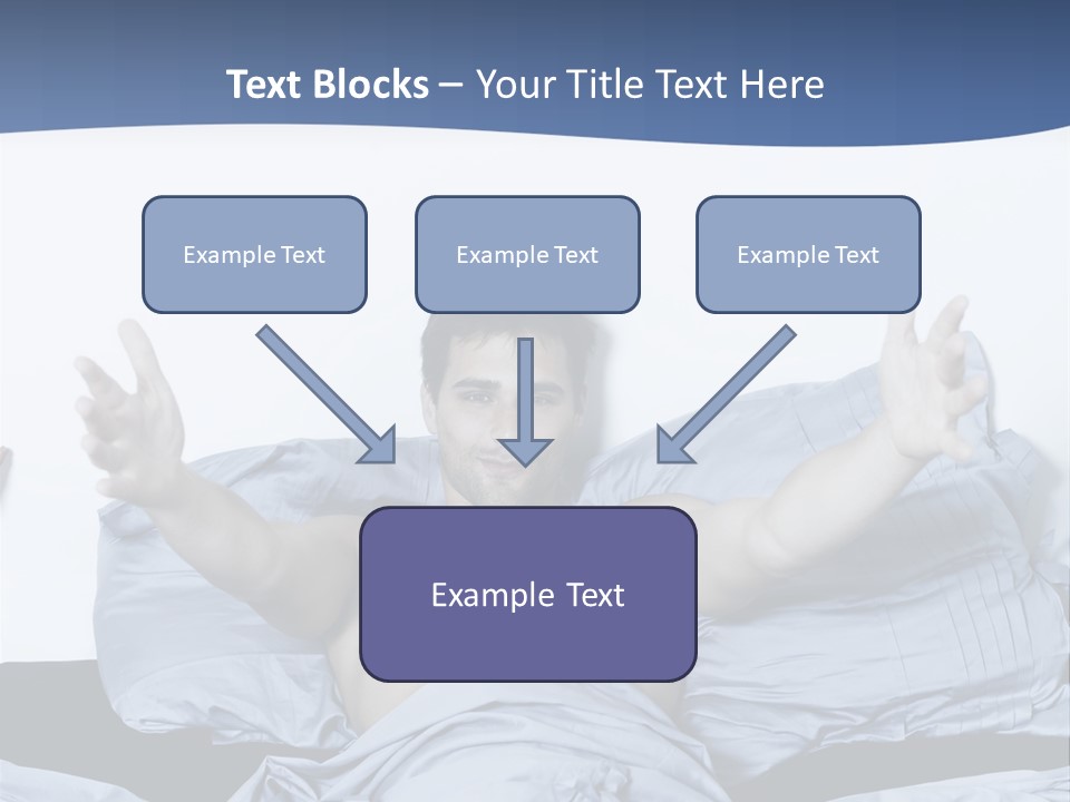 Handsome Man In A Bed On Isolated Background PowerPoint Template