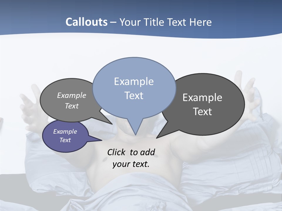 Handsome Man In A Bed On Isolated Background PowerPoint Template