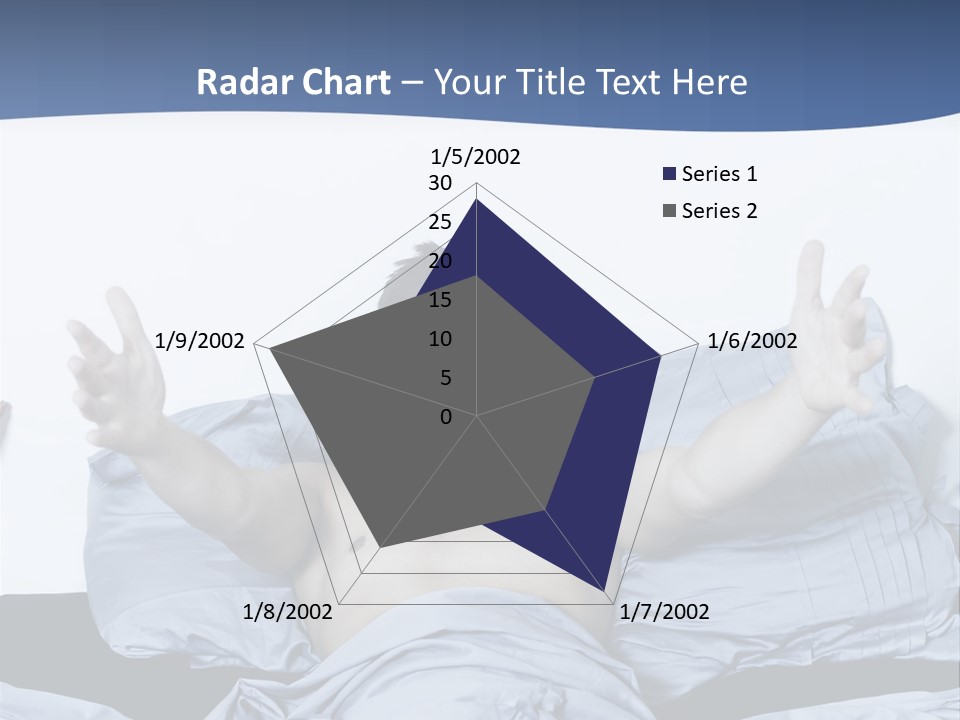 Handsome Man In A Bed On Isolated Background PowerPoint Template