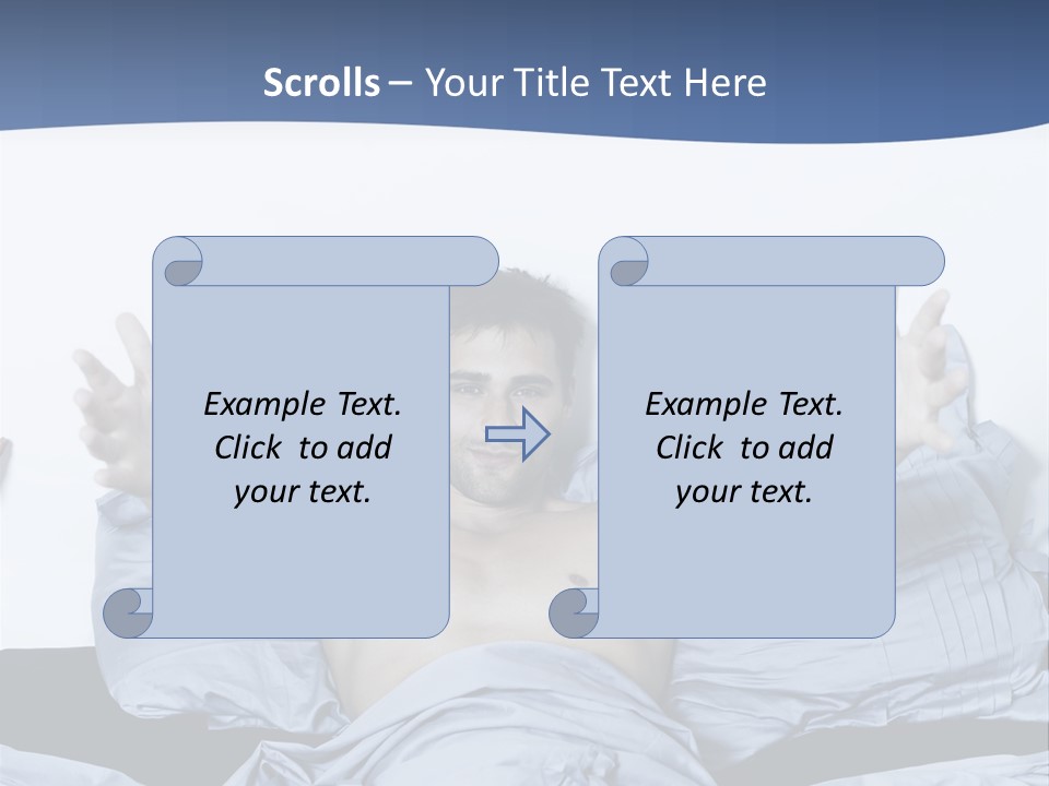 Handsome Man In A Bed On Isolated Background PowerPoint Template