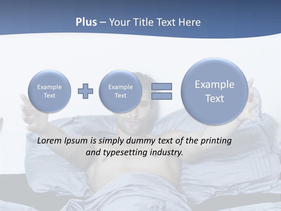 Handsome Man In A Bed On Isolated Background PowerPoint Template