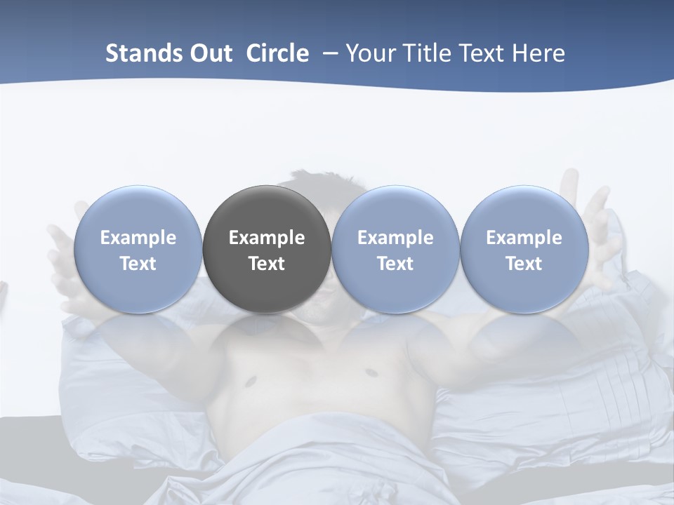 Handsome Man In A Bed On Isolated Background PowerPoint Template