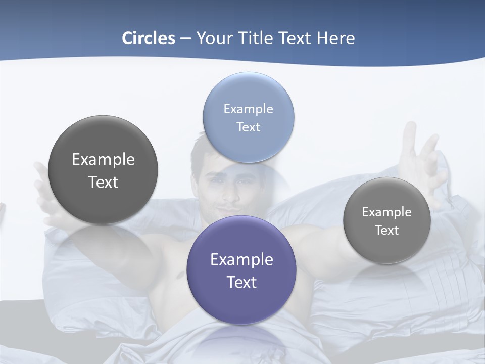 Handsome Man In A Bed On Isolated Background PowerPoint Template