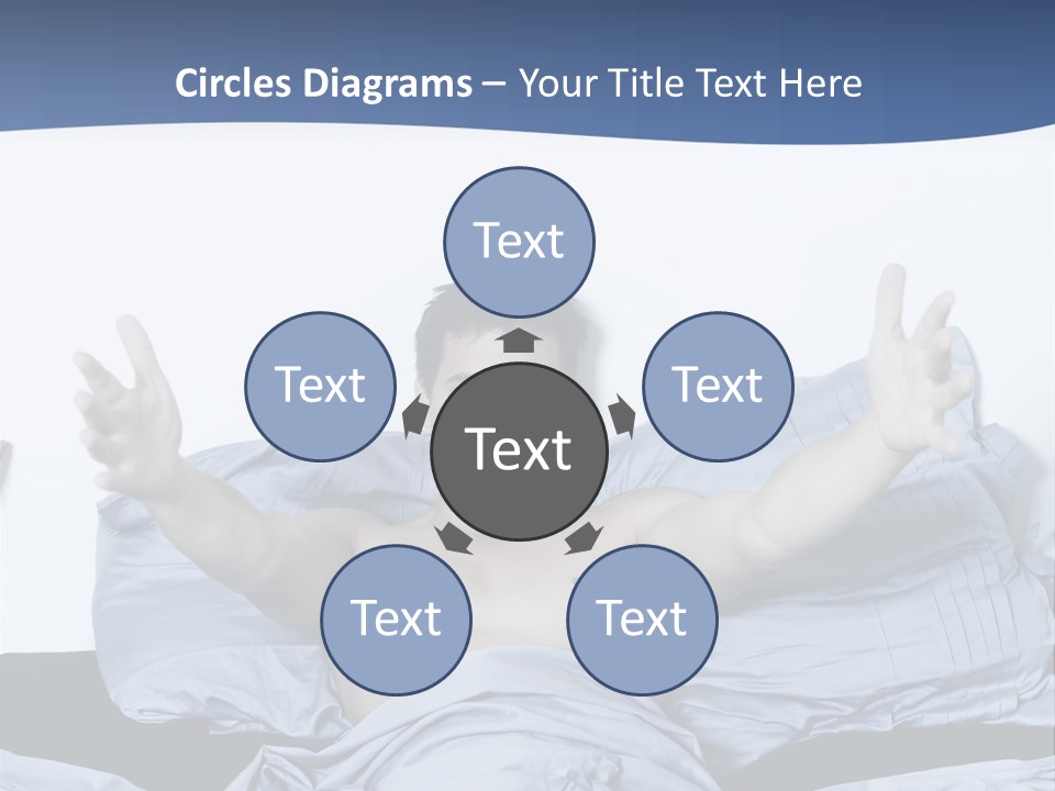 Handsome Man In A Bed On Isolated Background PowerPoint Template