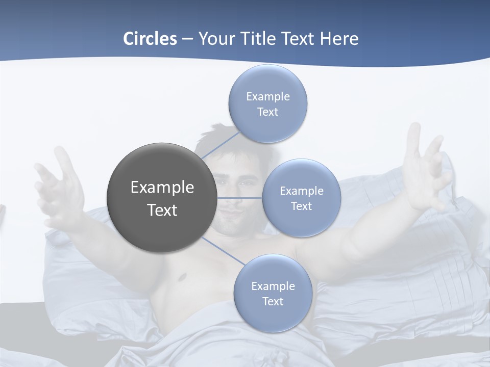 Handsome Man In A Bed On Isolated Background PowerPoint Template