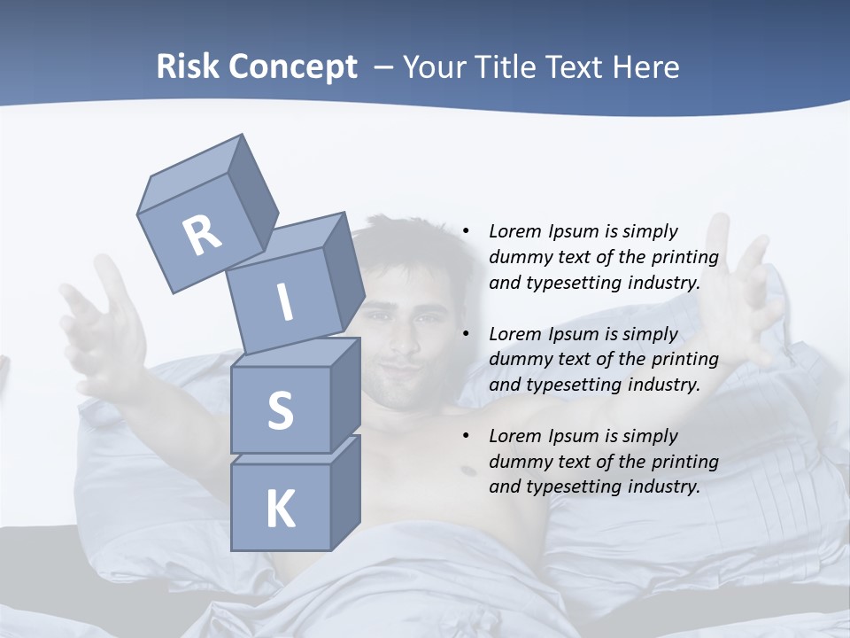 Handsome Man In A Bed On Isolated Background PowerPoint Template