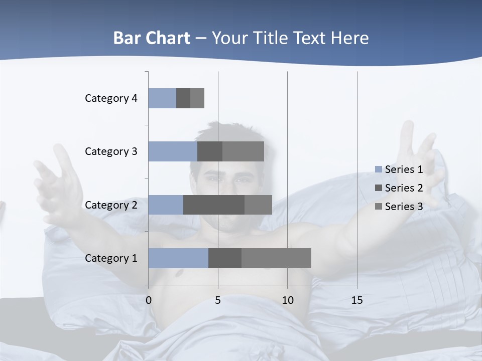 Handsome Man In A Bed On Isolated Background PowerPoint Template