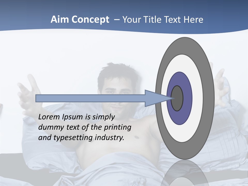 Handsome Man In A Bed On Isolated Background PowerPoint Template