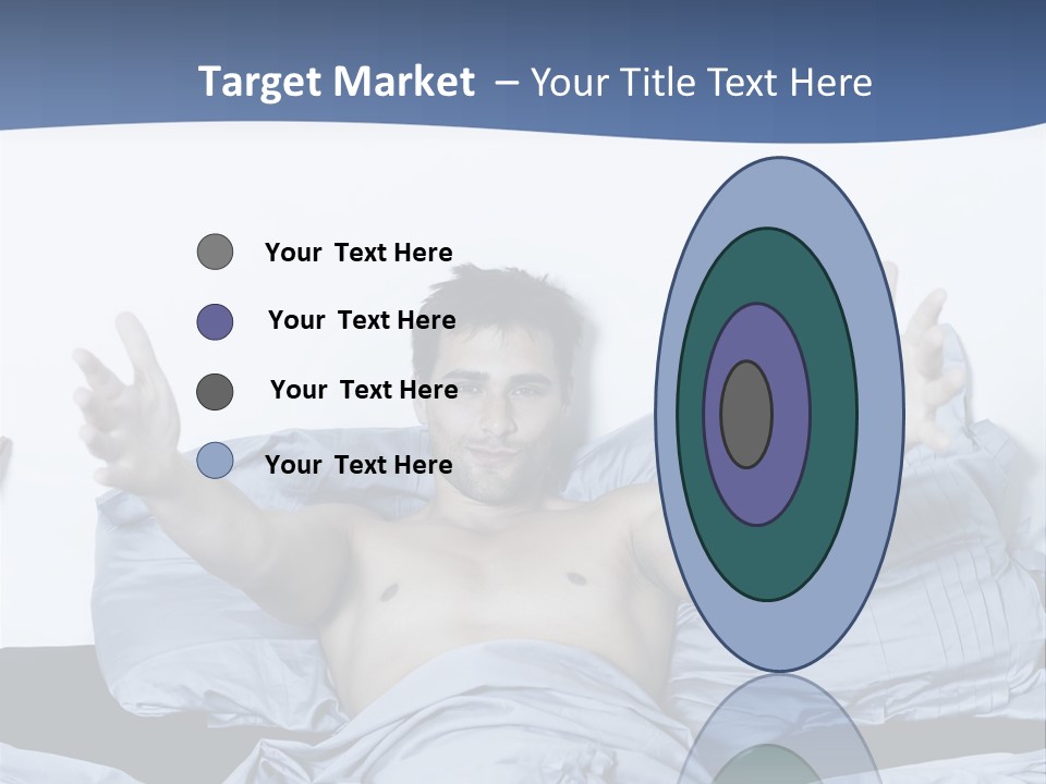 Handsome Man In A Bed On Isolated Background PowerPoint Template
