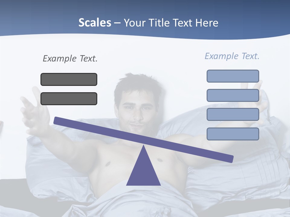 Handsome Man In A Bed On Isolated Background PowerPoint Template