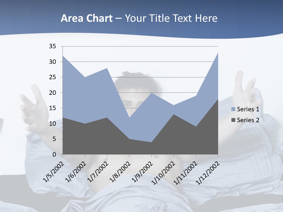 Handsome Man In A Bed On Isolated Background PowerPoint Template