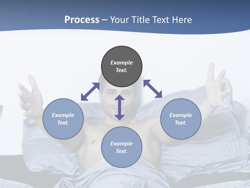 Handsome Man In A Bed On Isolated Background PowerPoint Template