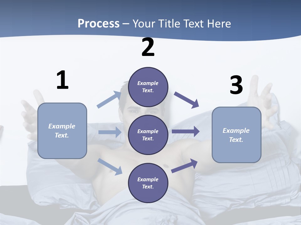 Handsome Man In A Bed On Isolated Background PowerPoint Template