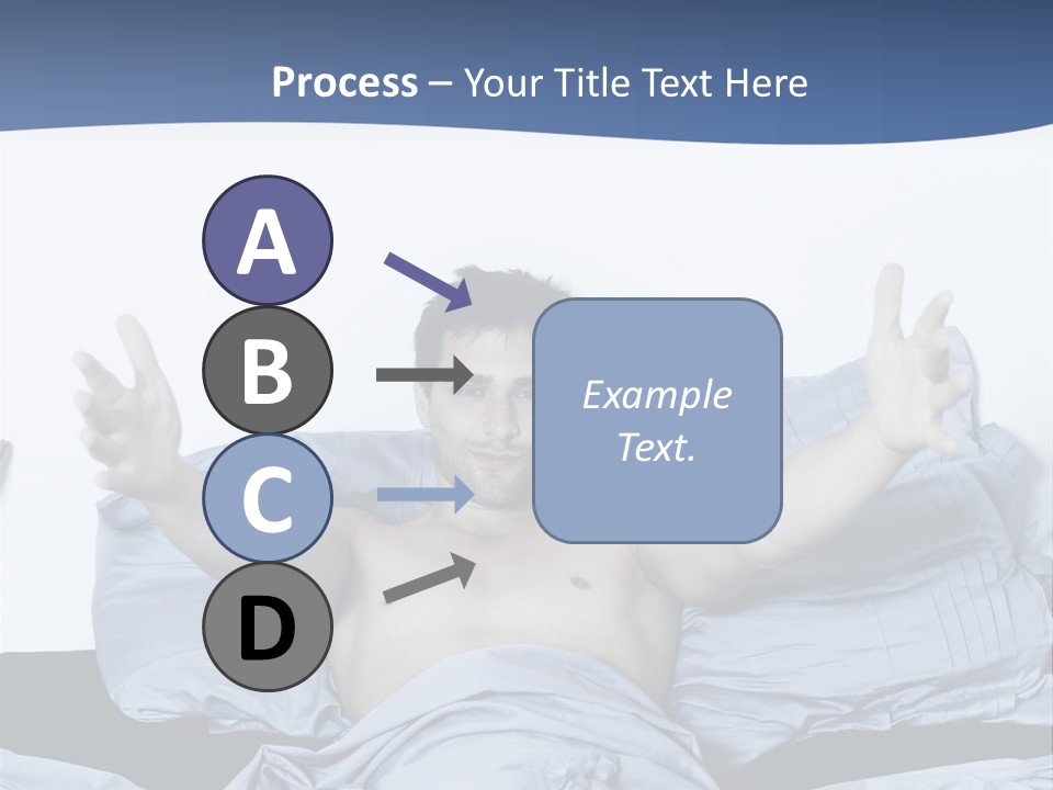 Handsome Man In A Bed On Isolated Background PowerPoint Template