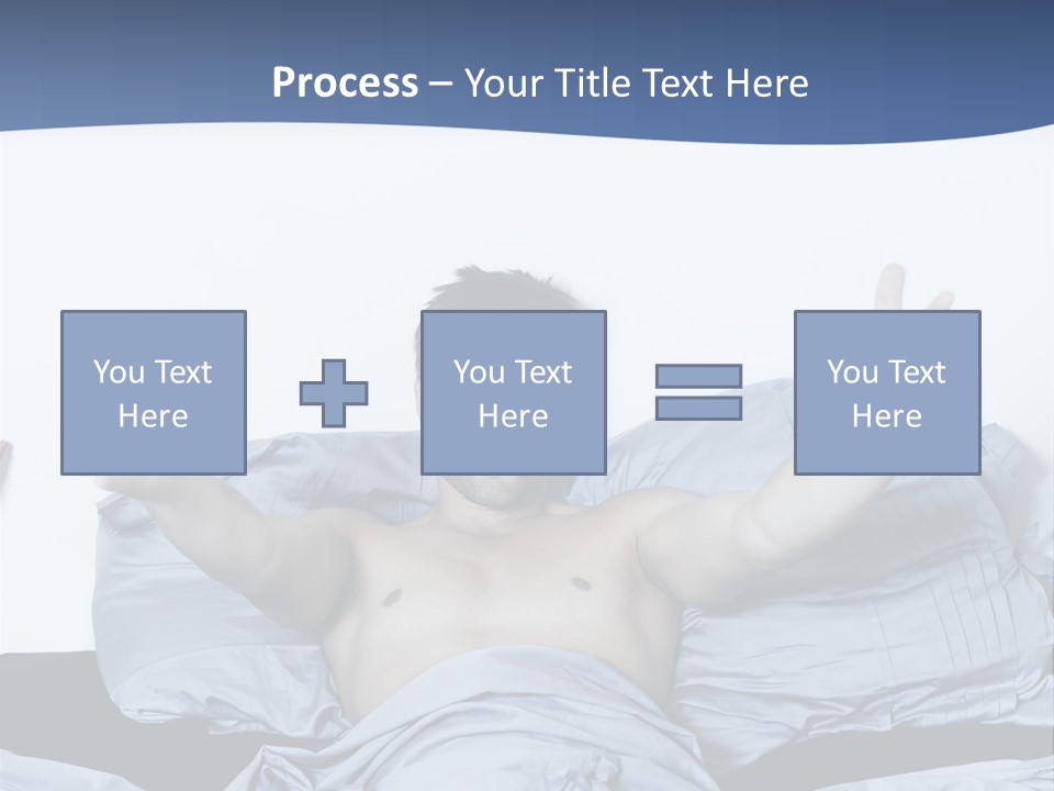 Handsome Man In A Bed On Isolated Background PowerPoint Template