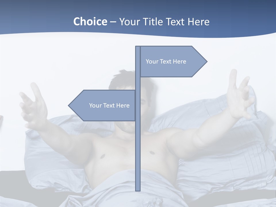 Handsome Man In A Bed On Isolated Background PowerPoint Template